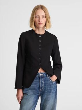 Madwell The Nolita Cutaway Blazer NY408 Size 14 NWT Black